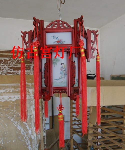 中式宫灯中式灯具古典宫灯手绘仿古宫灯木制宫灯客厅/140419-13