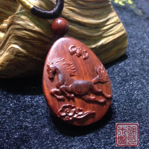 红木挂饰项链生肖印度小叶紫檀