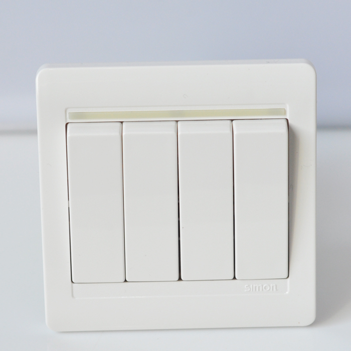 西蒙开关佳家55系列 四位双路开关 n51042b 四开双控