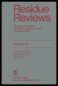 【预售】Residue Reviews: Residues of Pesticide