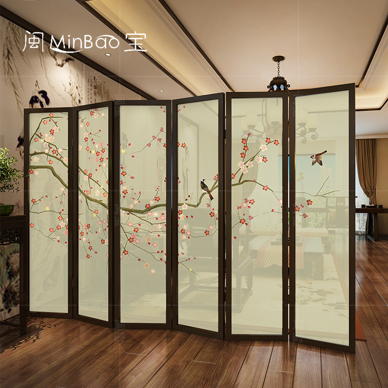 办公玄关移动半透纱布艺折屏现代中式复古实木客厅禅意隔断屏风|msdalam kategori perabot kediaman, skrin/tetingkap bunga, skrin lipatan - dari Buy2taobao.com untuk memberikan perkhidmatan ejen Taobao profesional membeli