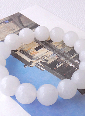 天然白色玉髓水晶手链