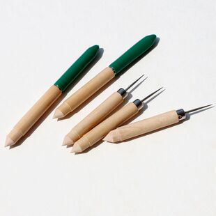 DIY千枚通布嵌画锥子手工缝包打孔扎眼穿刺尖头钢针木柄带帽笔针