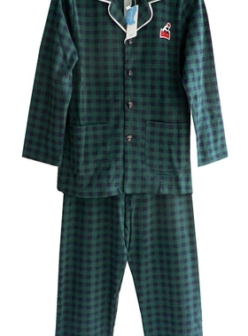 久岁伴儿童家居服 男女童款纯棉翻领对襟全棉睡衣家居服套装32177