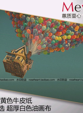 飞屋环游记 怀旧复古老海报 装饰画芯 牛皮纸海报 酒吧装饰-4