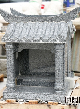 石雕土地公婆佛龛供台土地庙观音