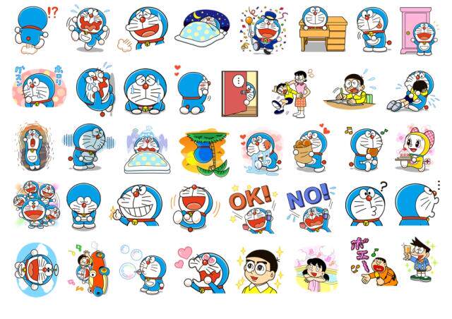 哆啦A梦 机器猫 LINE贴图 笔记本贴纸 手机贴纸 手帐贴纸 Z 110