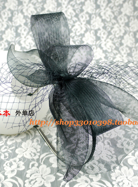 欧美风黑色花朵蕾丝头箍发卡