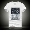2022 Tide brand Short sleeve T-shirt T-shirts Lycra cotton Self cultivation Men's T-shirt Mercerized cotton 312 White