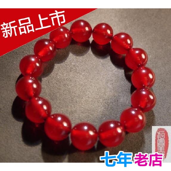 玻璃种玫瑰樱桃红蜜蜡手串