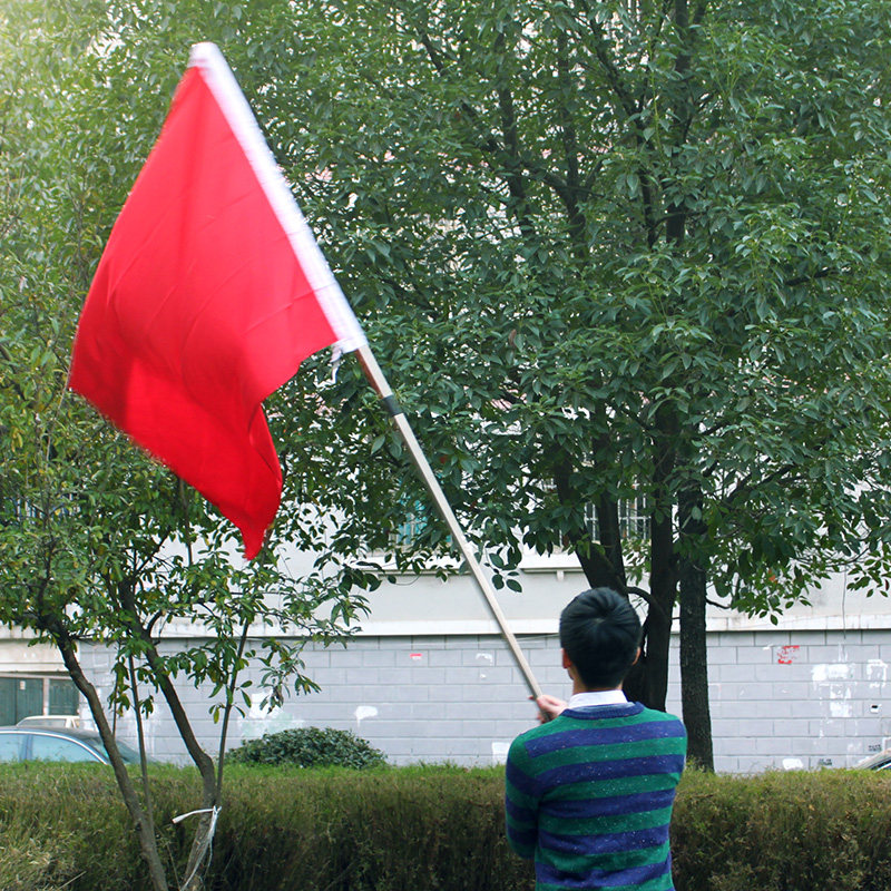 5号纳米防水防晒红旗 纯色红旗旗子旗帜 五号96*64厘米