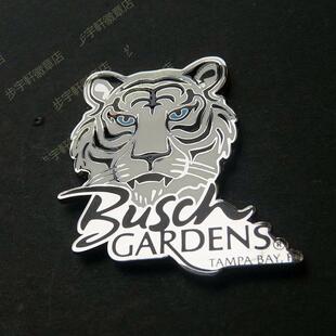 Gardens 正版 美国布希公园 Busch 少女生配饰14F 白老虎徽章胸针