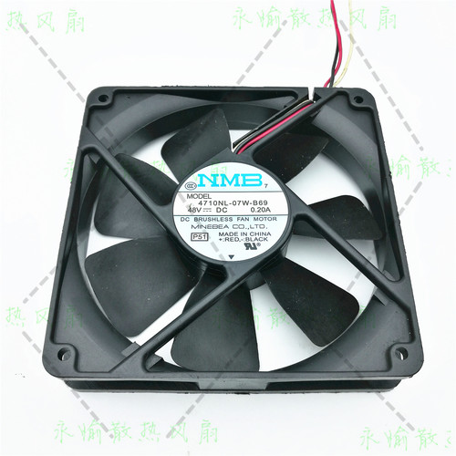 原装NMB 4710NL-07W-B69 12025 48V 0.2A 12cm 交换机 散热风扇