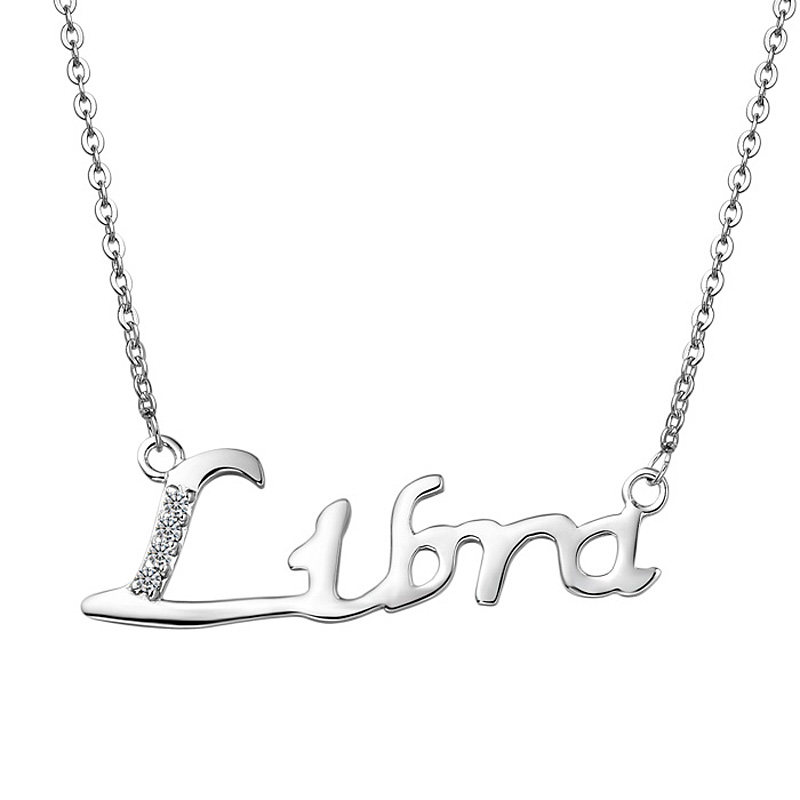 925银项链女12星座天秤座字母