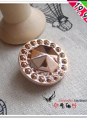 纽扣扣子专卖 毛衣大衣扣 玫瑰金色*钻装纽扣 26mm30mm