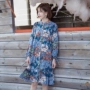 Mùa thu 2019 của phụ nữ mới Hàn Quốc dài tay nhỏ voan hoa lỏng lẻo váy dài tươi - váy đầm váy đẹp