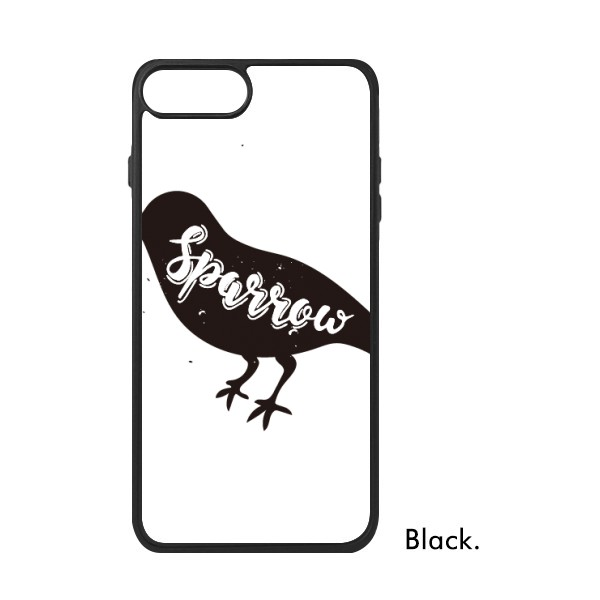 适用于iPhone麻雀黑白剪影动物Xr手机壳max保护套678plus硅胶11