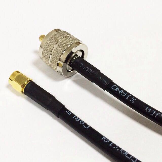 SMA公头公针转UHF SL16公头 SMA-J/UHF-J 一米长RG58电缆