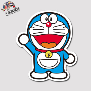 可爱卡通机器猫行李箱旅行箱贴摩托笔记本电脑防水不留胶贴纸
