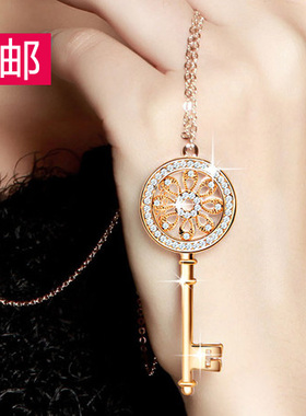 水晶长款百搭韩国挂件钥匙项链