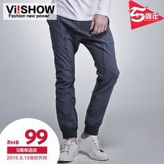 Viishow casual pants boys trousers cotton solid color flashes new feet pants yinglunhalun pants