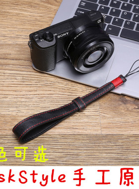 适用于索尼RX100 m2 M3  m4 m5佳能G7X gr2微单相机牛皮腕带 手绳