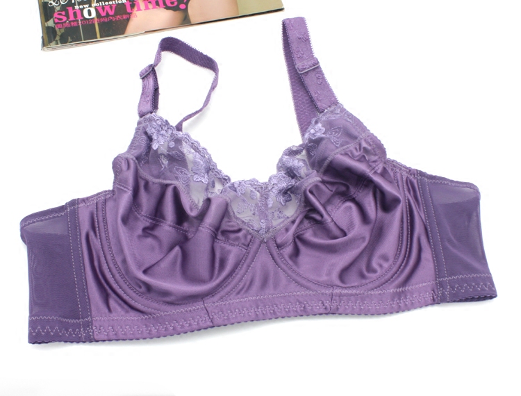 大码收副乳光面超薄杯文胸罩