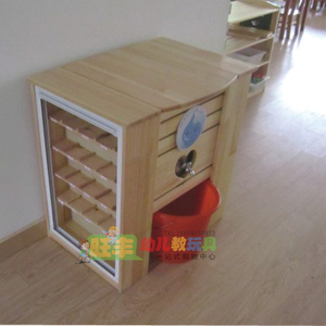 推荐 茶杯架 早教幼儿园儿童储物架收纳架樟子松口杯柜实木水杯架