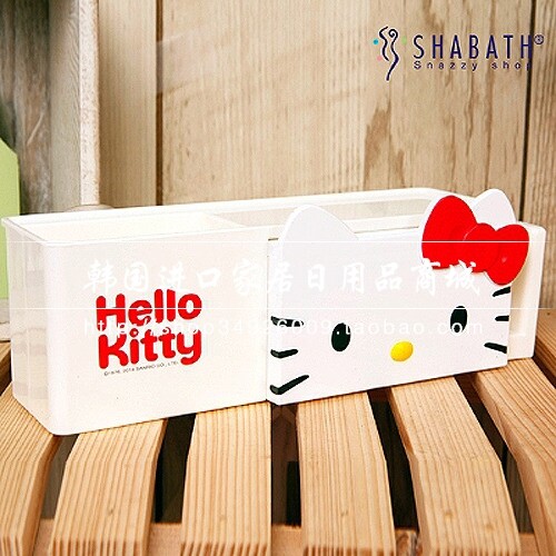 韩国正版Hello Kitty红系列吸盘式牙刷架牙刷座可悬挂牙杯5P款