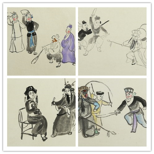 朵云轩木版水印 关良京剧人物水墨画 国画装饰画非遗收藏馈赠家居