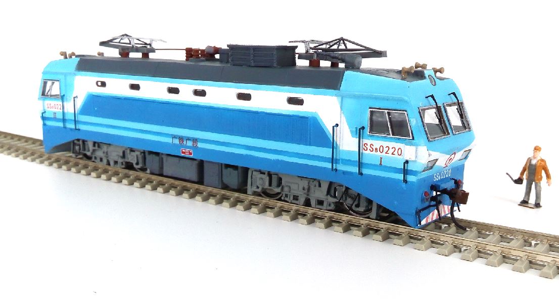 仿百万城 韶山8 ss8 火车模型ho电力机车无动力需要拼装上色2020