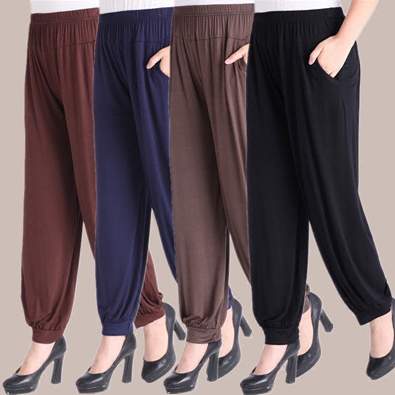 中老年女褲松緊高腰長褲春夏媽媽燈籠褲全棉莫代爾寬松彈力九分褲在類目 女裝/女士精品, 中老年女裝中 - 來自Buy2taobao.com提供專業的淘寶代購服務