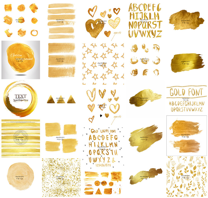矢量设计素材 金色纹理背景英文字母爱心三角形条纹图案 EPS格式
