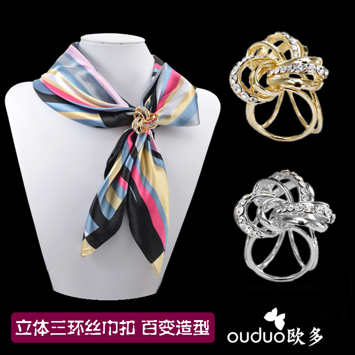 韩时尚OL简约水钻丝巾扣三环圈 空姐披肩扣高档配饰scarf ring在类目 饰品/流行首饰/时尚饰品新, 胸针中 - 来自Buy2taobao.com提供专业的淘宝代购服务