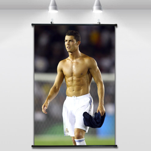 c罗霸气艺术写真皇马足球明星高清挂画房间装饰有框画小小罗海报