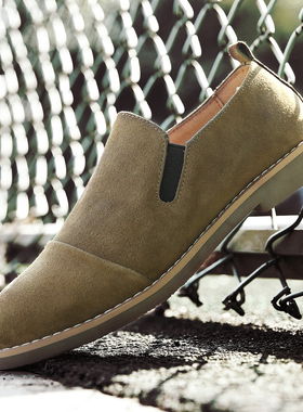 DOGEXI真皮英伦乐福鞋男一脚蹬男鞋子休闲鞋潮鞋透气懒人休闲皮鞋