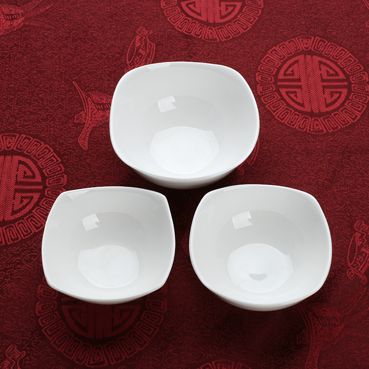 4英寸纯白色透明酱料碗陶瓷餐具