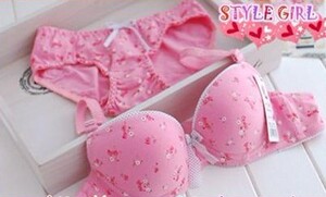 【特价清仓】韩版小可爱纯棉小碎花波点 聚拢型 少女纯棉文胸套装