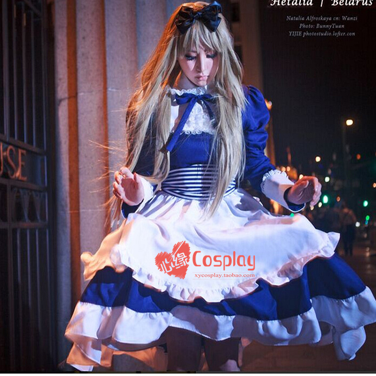 现货心缘cosplay服装 黑塔利亚 白俄罗斯女仆装 华丽版cos服