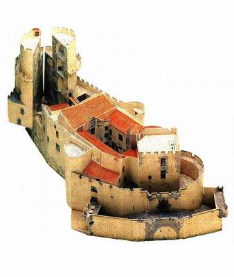 法国波尔多富沃古堡城堡建筑汽车场景车模场景模型