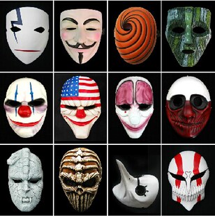 树脂cos游戏收获日2面具动漫火影面具阿飞刺客鸟头套V字死神面具