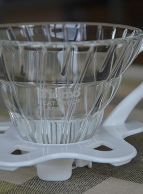 Tiamo  V02玻璃咖啡滤杯 配滴水盘+量勺 2-4人份 HG5356