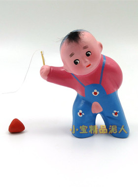 天津泥人童趣陀螺礼盒套装工艺品