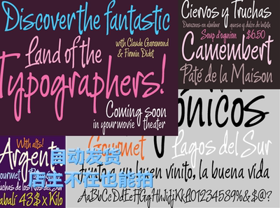 唯美复古街头风手写英文字体细长 LOGO海报平面设计素材自动发货