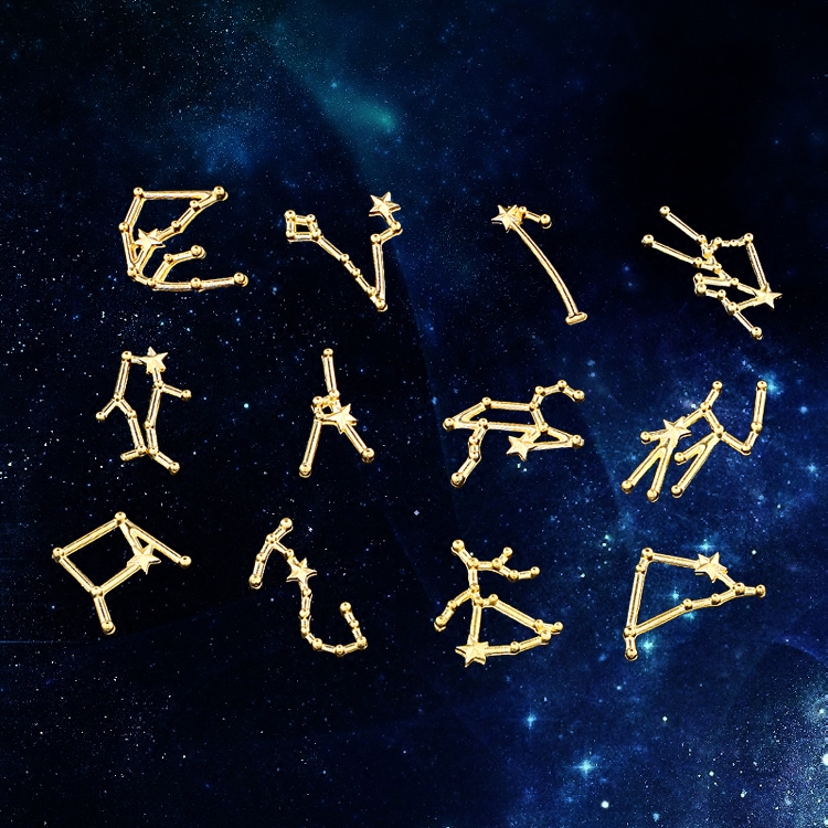 uv胶水晶滴胶十二星座金属填充物封入物 吊坠挂件手工diy材料配件