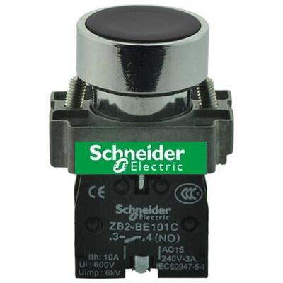 施耐德Schneider 22mm金属平头按钮开关XB2BA21C自复位1NO 黑