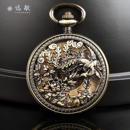 全自动潮流镂空罗马项链机械怀表