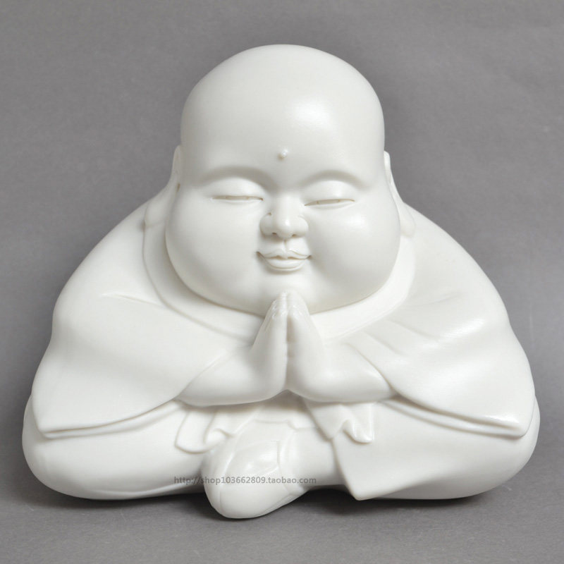 创意人物雕塑装饰摆件陶瓷娃娃小和尚小沙弥小佛像工艺品家居摆件