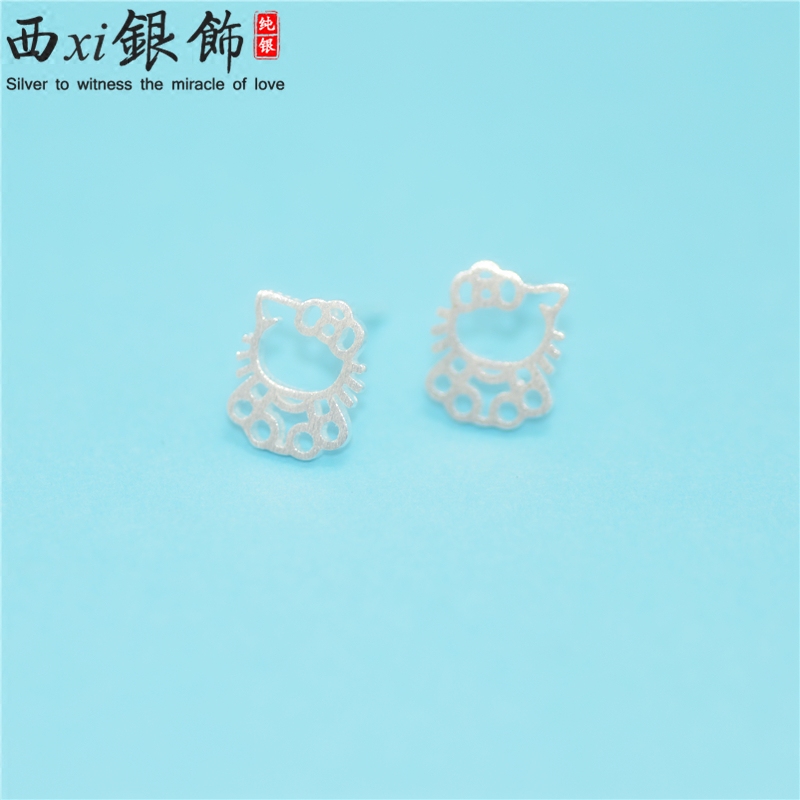 纯银kitty日韩风饰品耳环