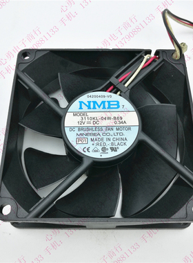 原装NMB 3110KL-04W-B69 8025 12V 0.34A 投影机 大屏幕3线风扇